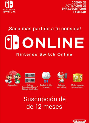 Nintendo Switch Online Suscripcion 12 meses EU