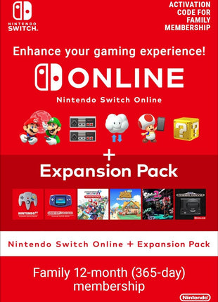 Nintendo Switch Online Family 12 Meses + Expansion Pack [EU]